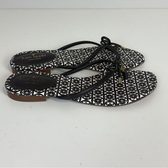 Kate Spade Mystic Bow Leather Thong Sandals 9.5 - Picture 3 of 7